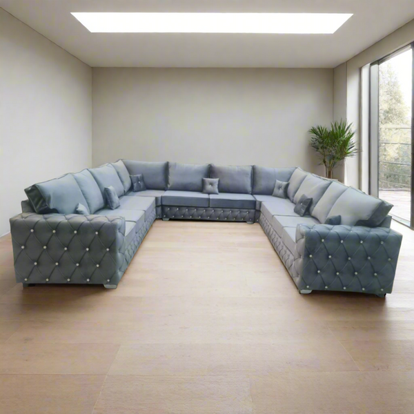 Ashton U Shape Sofa - Duck Egg/10 Seater