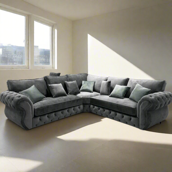 Royale Rio Chesterfield Corner Sofa - Grey