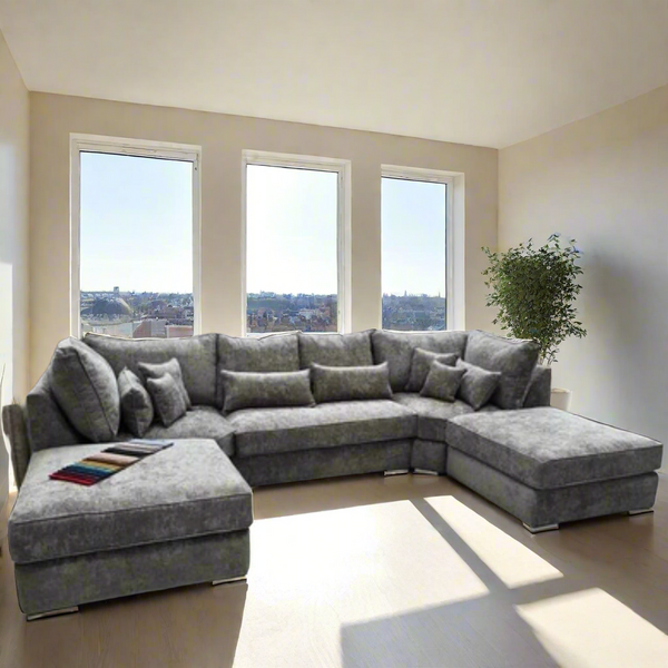 Royale Lux U Shape Sofa - Charcoal