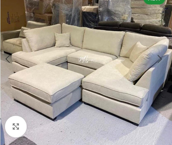Westminster U shape sofa with extra footstool - Fullback