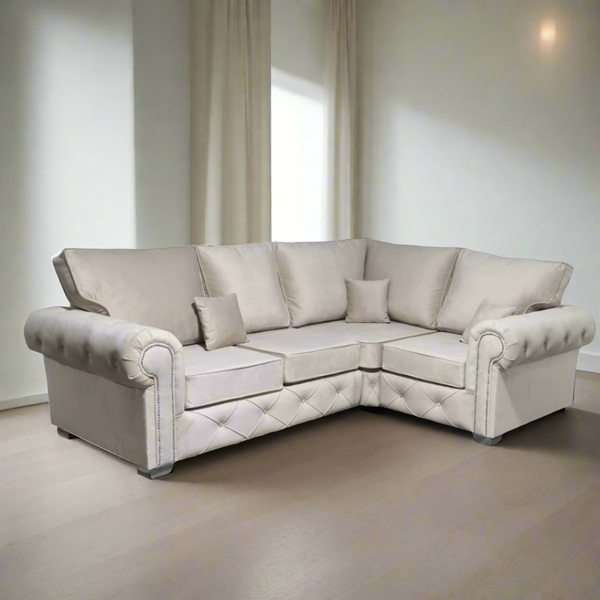 Olympia L Shape Sofa - Cream/2c1