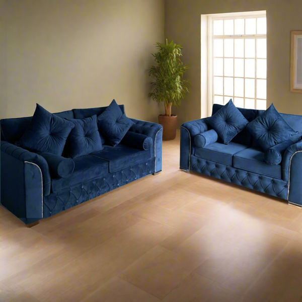 Balfour 3 + 2 Sofa Set - Navy Blue