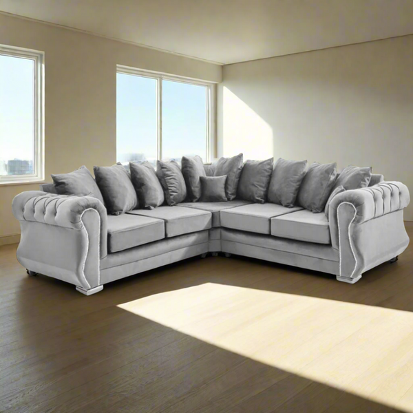 Falcon Corner Sofa  - Plush Silver