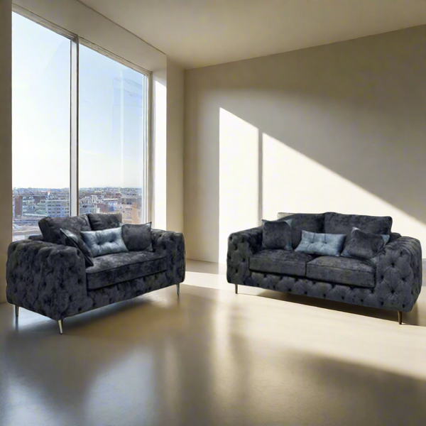 Royale Ashton 3 + 2 Sofa Set - Black