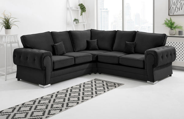 Verona corner sofa 5 seater - Black