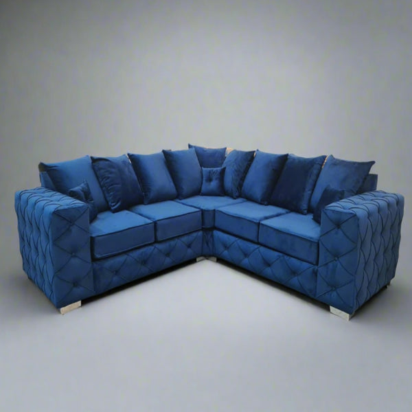 Ashton Corner Sofa - Blue/Scatterback